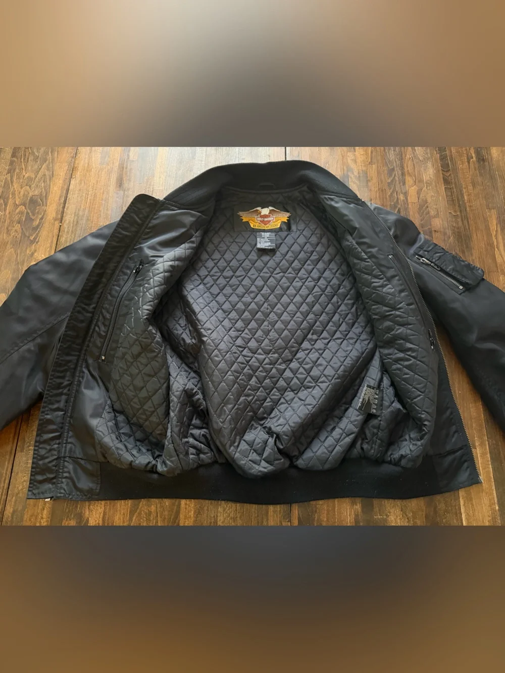 Harley Davidson Nylon Bomber Jacket Niagara Falls Embroidered Logo Men’s XS